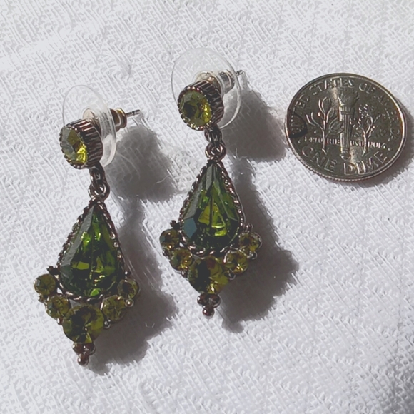 Tourmaline Drop Earrings, Gorgeous hand cut gemstones, Posts,NWOT - Picture 3 of 3